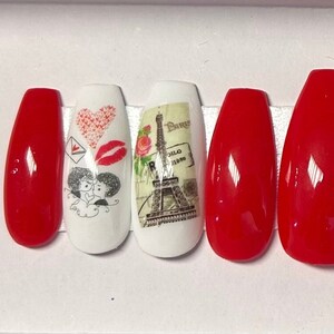 Paris love press on nails