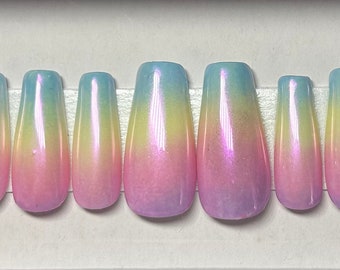 Unicorn rainbow press on nails