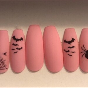 Halloween matte pink bats and spiders