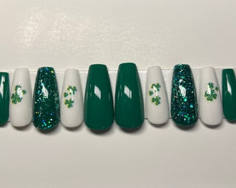 St Patrick’s Day Press on Nails