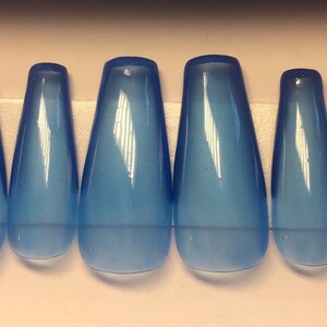 Blue jelly outlined butterfly press on nails