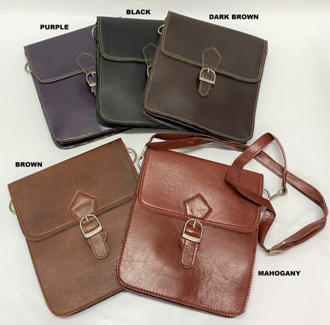 Dark brown leather cross body bag Etsy