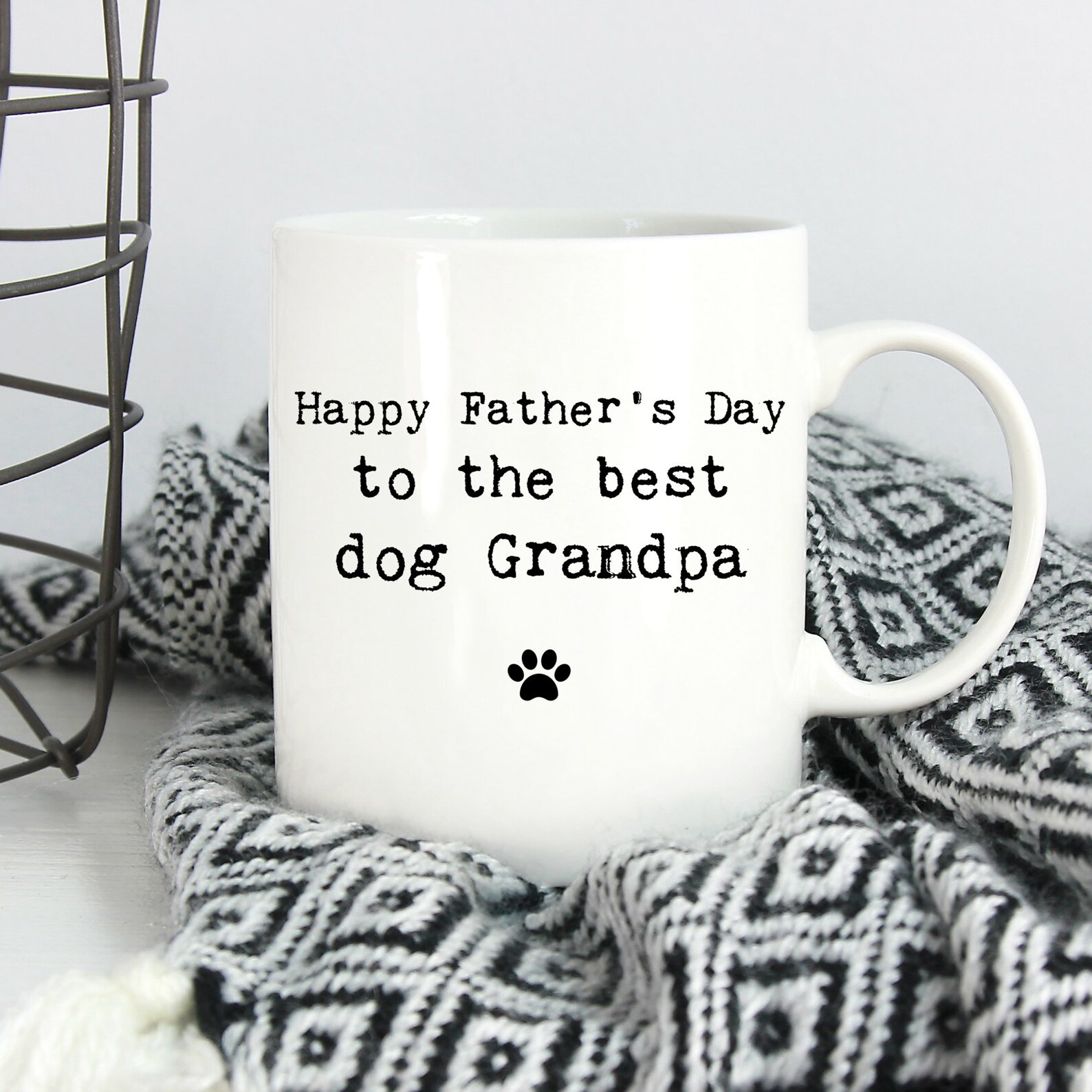 Happy Father's Day To The Best Dog Grandpa Mug Fur Etsy