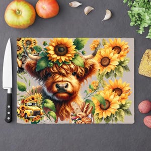 Funny Cow Glass Cutting Board Sublimation PNG | Sublimation Design | Glass Cutting Board Bundle | 300 DPI Design | Instant Download