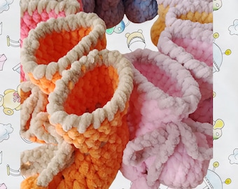 Crochet Baby Slippers - Handmade, Newborn booties, Knitted slippers