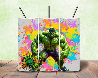 Gobelet en sublimation Hulk Smash Hero : gobelet skinny 20 oz PNG (téléchargement numérique)