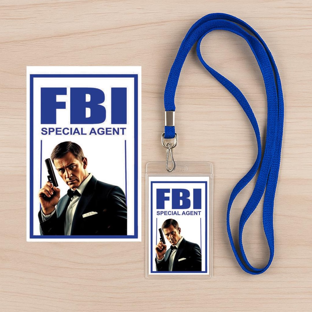 FBI Badge Costume Prop –laminated ID Cards With Lanyard | Realistic FBI ...
