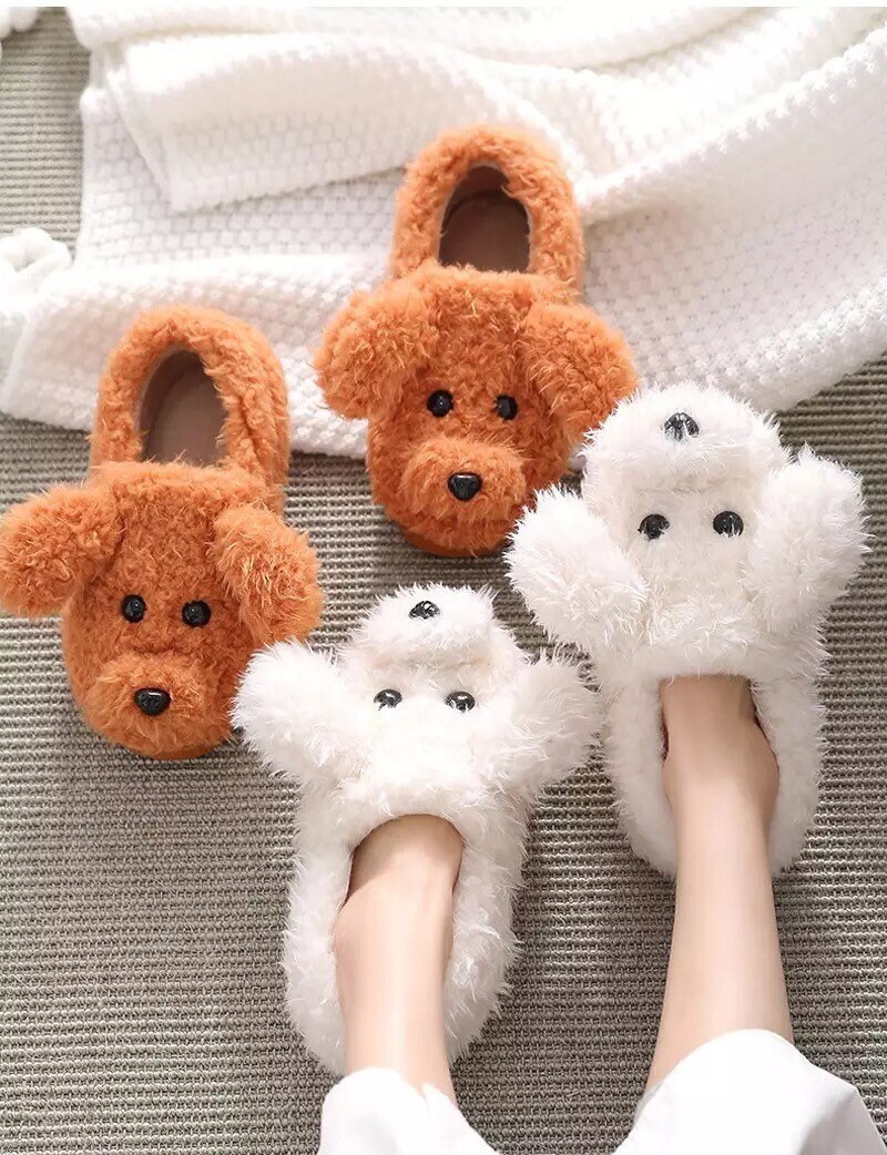 Poodles Slippers Unisex Faux Fur Dog Slippers 3cm Heel | Etsy