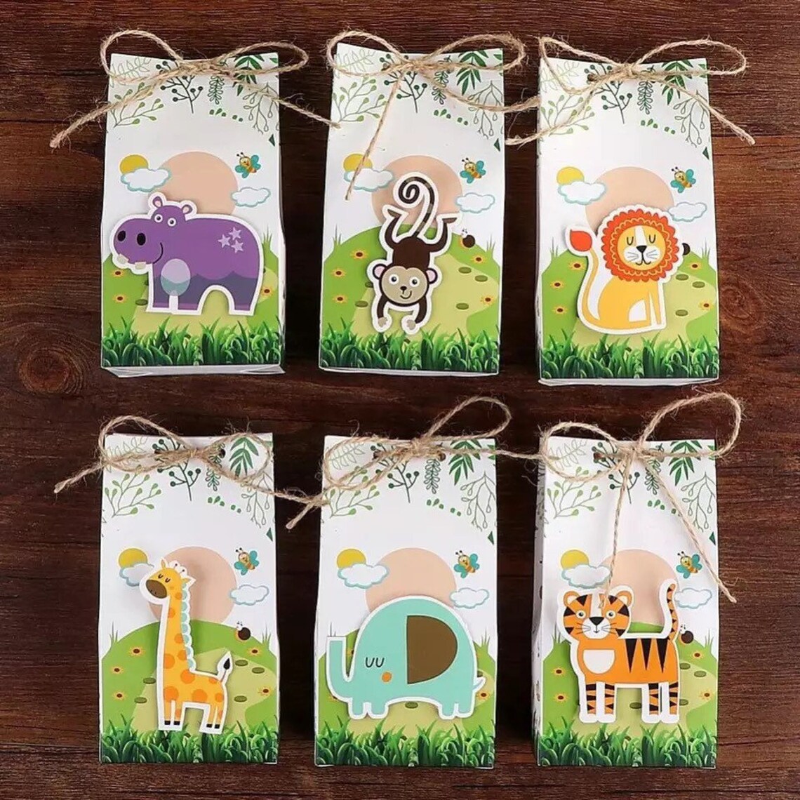 36pcs Jungle theme party favor box / safari / Small / baby Etsy