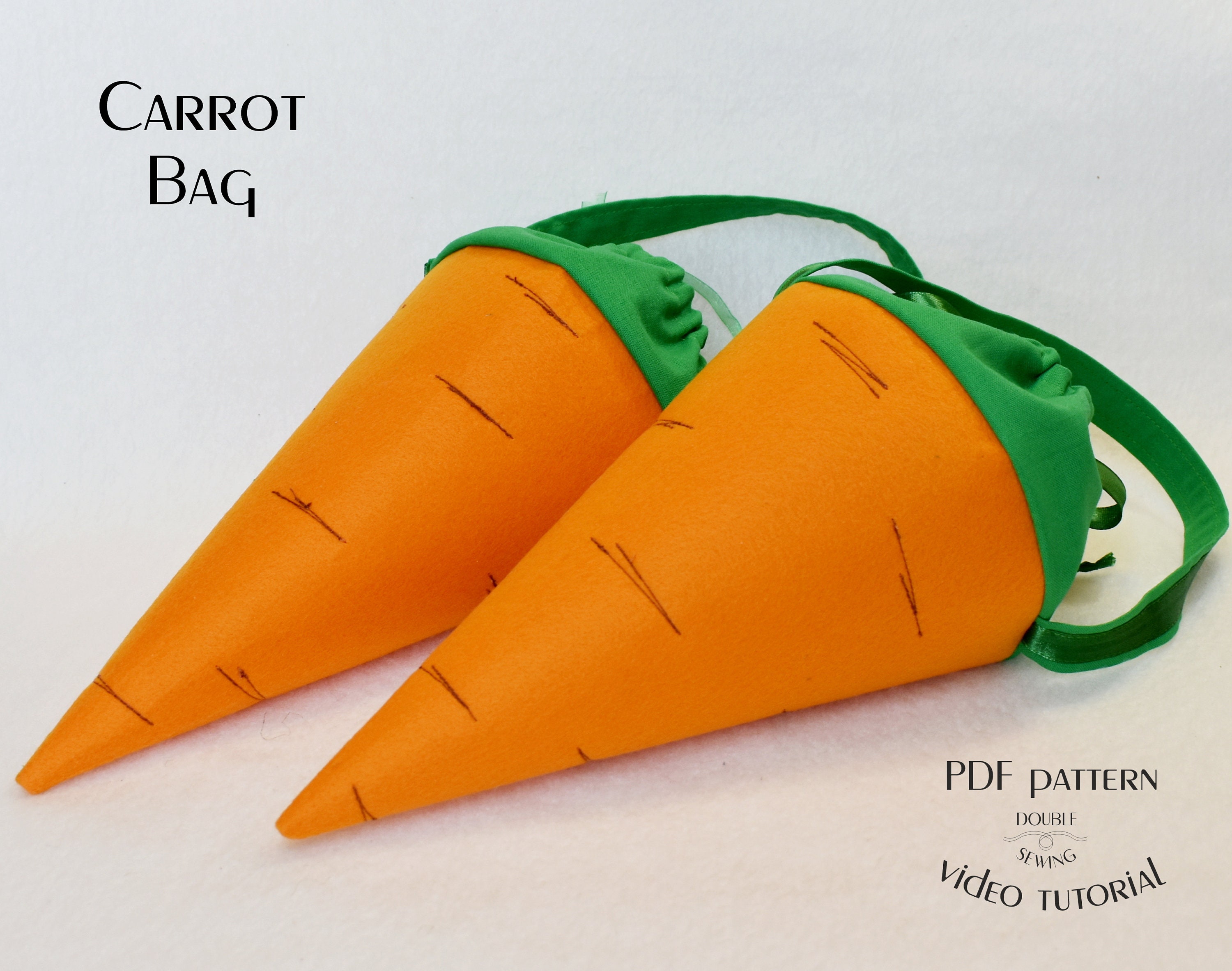 Drawstring carrot bag pattern Carrot treat bag Sewing Etsy