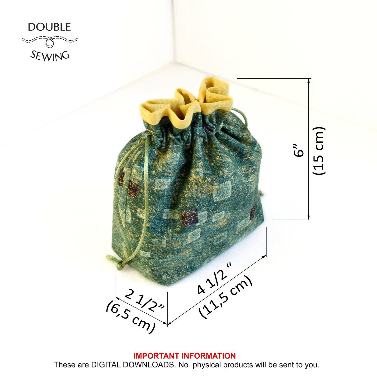 Dice bag of holding Sewing pattern PDF 3 Sizes Drawstring Etsy