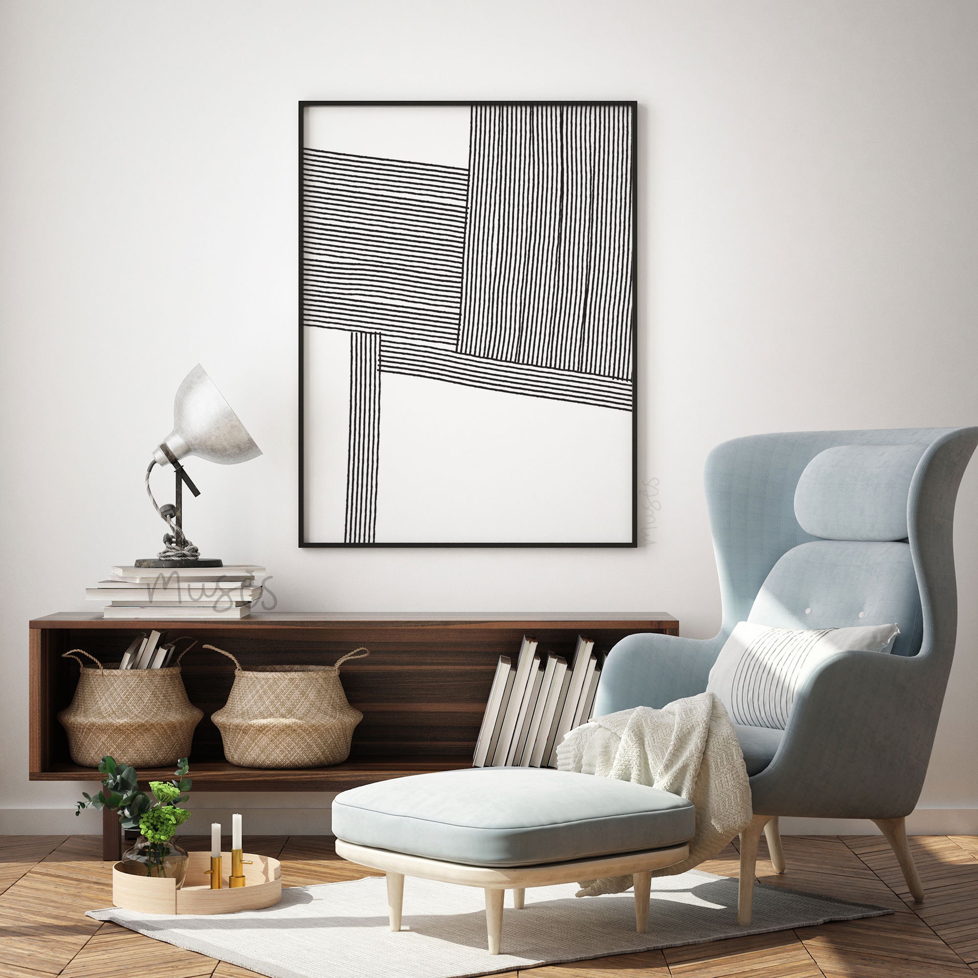 Arte de pared de gran tamaño para la sala de estar | Etsy