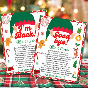 I&#39;m Back Elf on the Shelf Letter Editable Template, Christmas Arrival Welcome Goodbye Return Mail, Canva DIY Printable Instant Download Kids