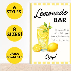 Menu Lemonade Bar na imprezę ukończenia szkoły 2025 | Znak stacji napojów Grad Table Signature | Oznakowanie weselne | Wózek z koktajlami bezalkoholowymi | Dekoracja ukończenia szkoły