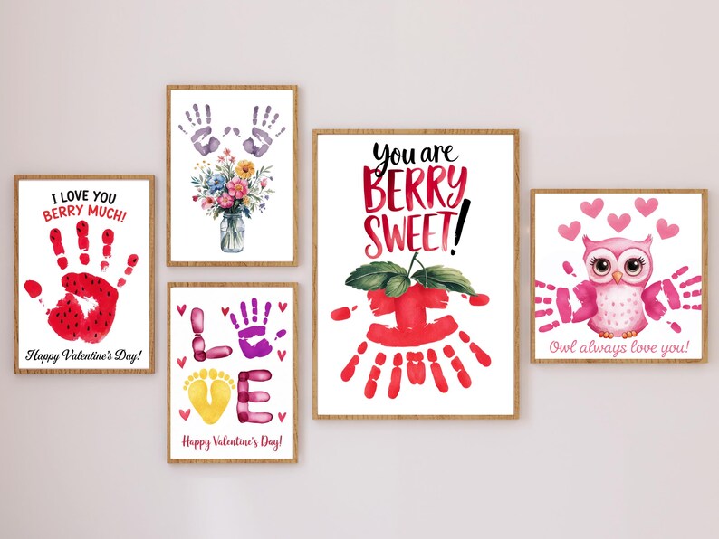 Valentines Day Handprint Art Template Bundle | DIY Kids Love Activity ...