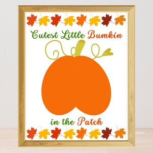 Niedliches Bumkin der Aufnäher Handabdruck Kunst, Baby Bottom Bum Druck, Herbst Bumkin Neugeborenes druckbares Handwerk, Säugling erste Halloween-Andenken Aktivität