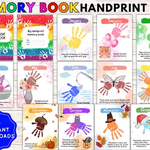 Memory Book Handprint Art Craft Printable for Pre K Kids | Toddler Preschool Kindergarten 1st Grade Classroom Daycare Activity | Keepsake
