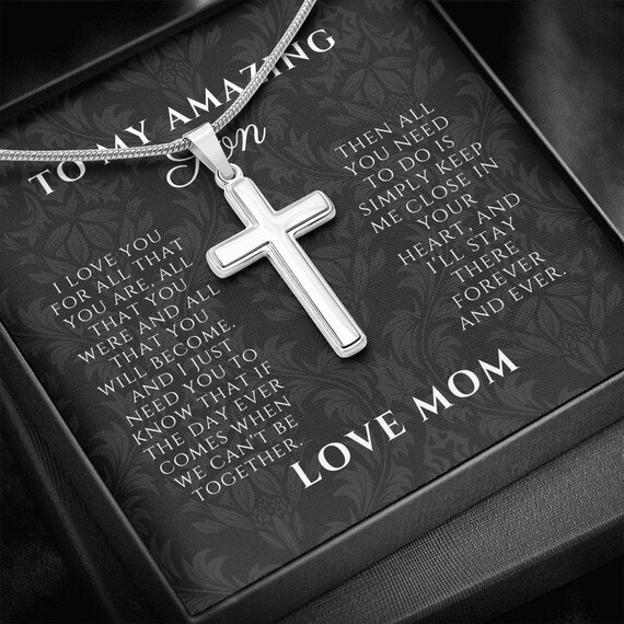 To My Amazing Son Cross Keepsake Gift for Son From Mom Mum Etsy