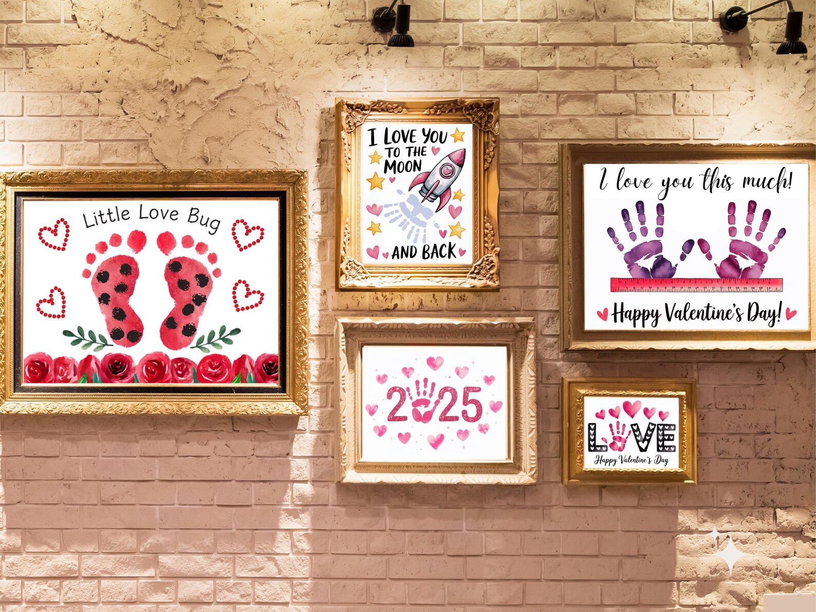 Valentines Day Handprint Art Template Bundle | DIY Kids Love Activity ...