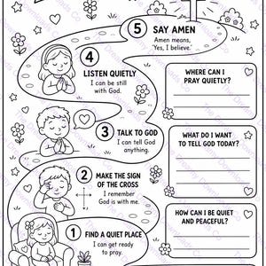 How To Pray Kids Worksheet Christian Printable Prayer Activity VBS Sunday School Coloring Page