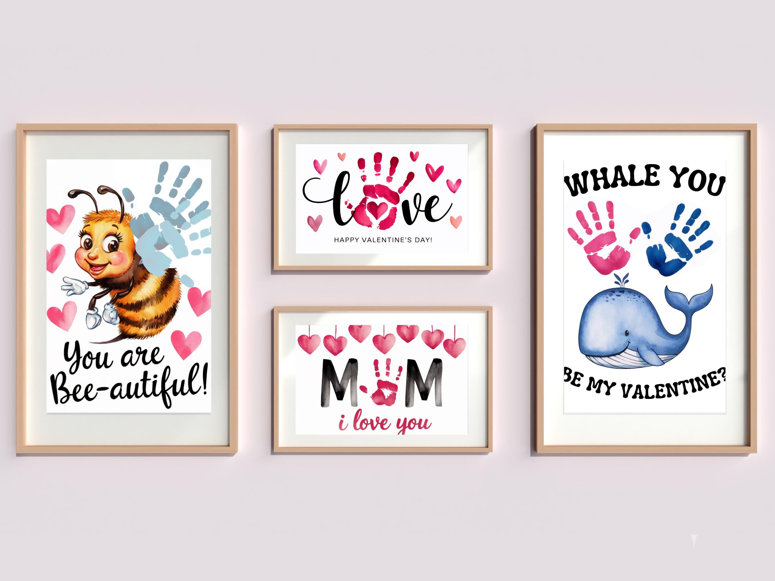 Valentines Day Handprint Art Template Bundle | DIY Kids Love Activity ...