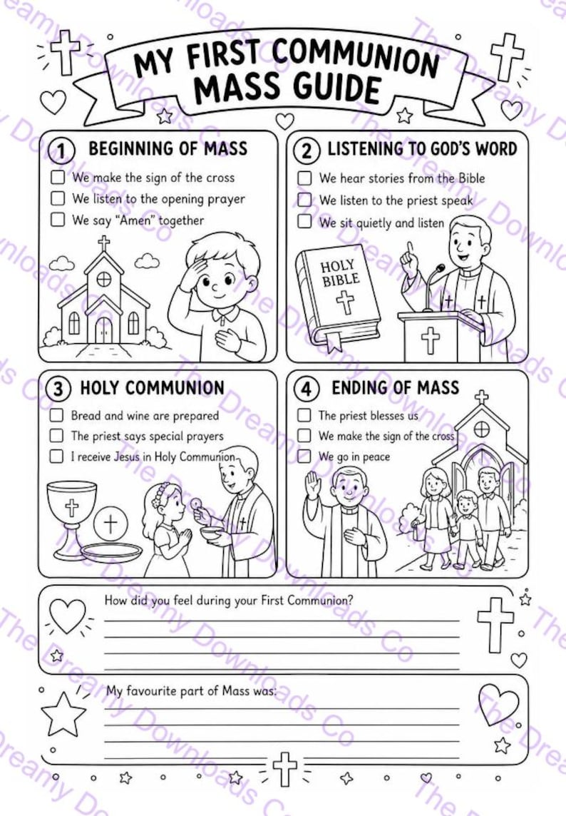 First Holy Communion Curriculum.pdf First Communion Mass Guide for Kids Printable | Catholic Holy Communion ...