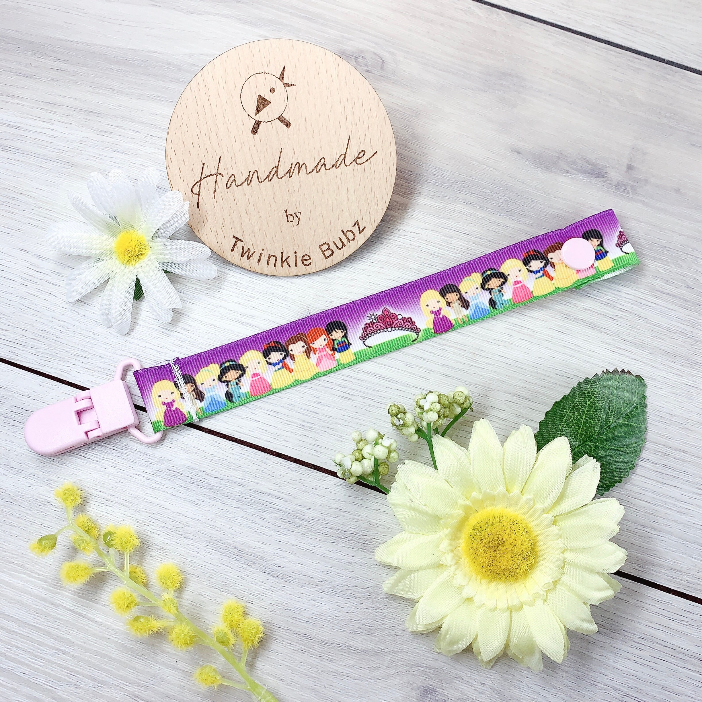 Disney Princesses Pacifier Clip Binky Clips Binky Holder Etsy