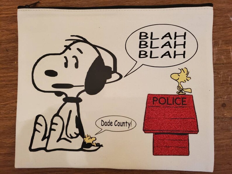 Snoopy Woodstock Peanuts Police 911 Dispatcher Headset Pouch Case Cover Bag
