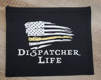 Police 911 Dispatcher Gold Line Headset Case Cover Pouch Bag