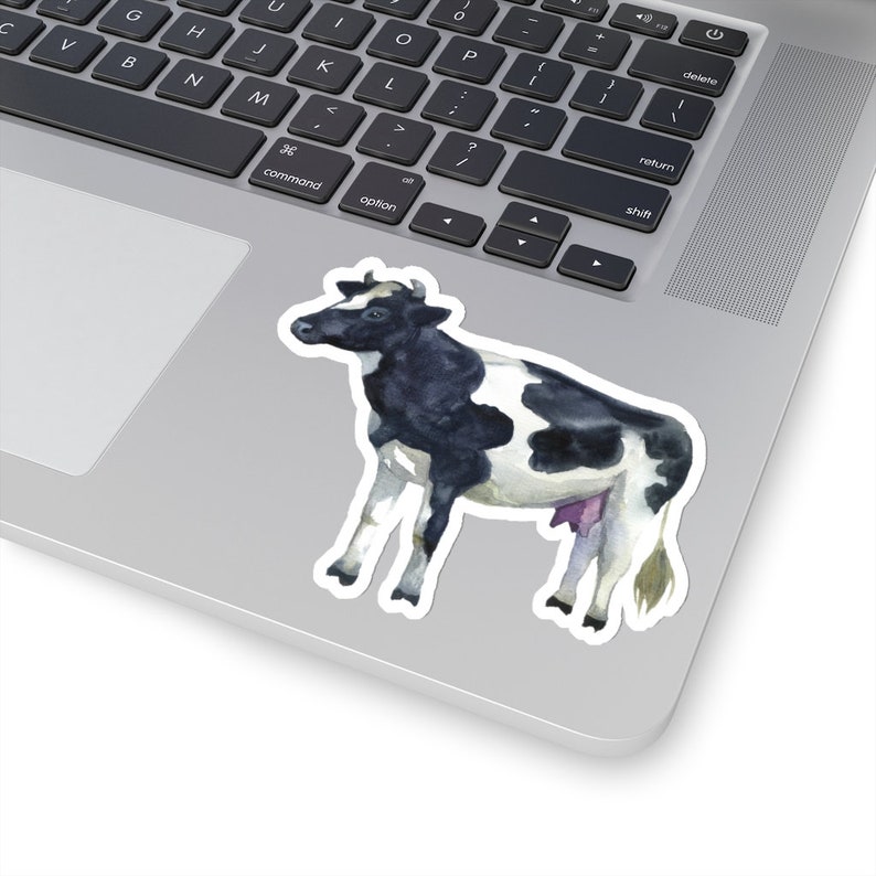 Black and White Cow Sticker Farm Cattle Animal Laptop Etsy