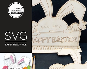 Kit de pintura de conejito de Pascua Archivo SVG: Archivo cortado con láser