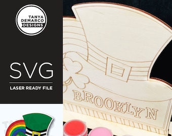 Archivo SVG del kit de pintura del Día de San Patricio: Manualidad infantil cortada con láser