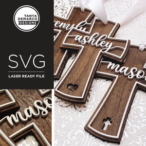 SVG FILE, Laser Cut File, Communion Cut File, Cross Tags, Religious Cross Gift, Wooden Tags