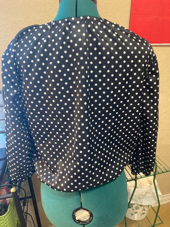 Black Polka Dot Blouse - image 5