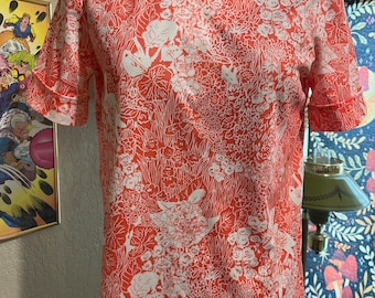 Floral V Neck Blouse