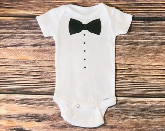 TooLoud Matching Mr and Mrs Design Mr Bow Tie Baby Romper Bodysuit