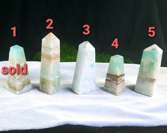 3 strands of Aragonite blue square 4-6mm 8
