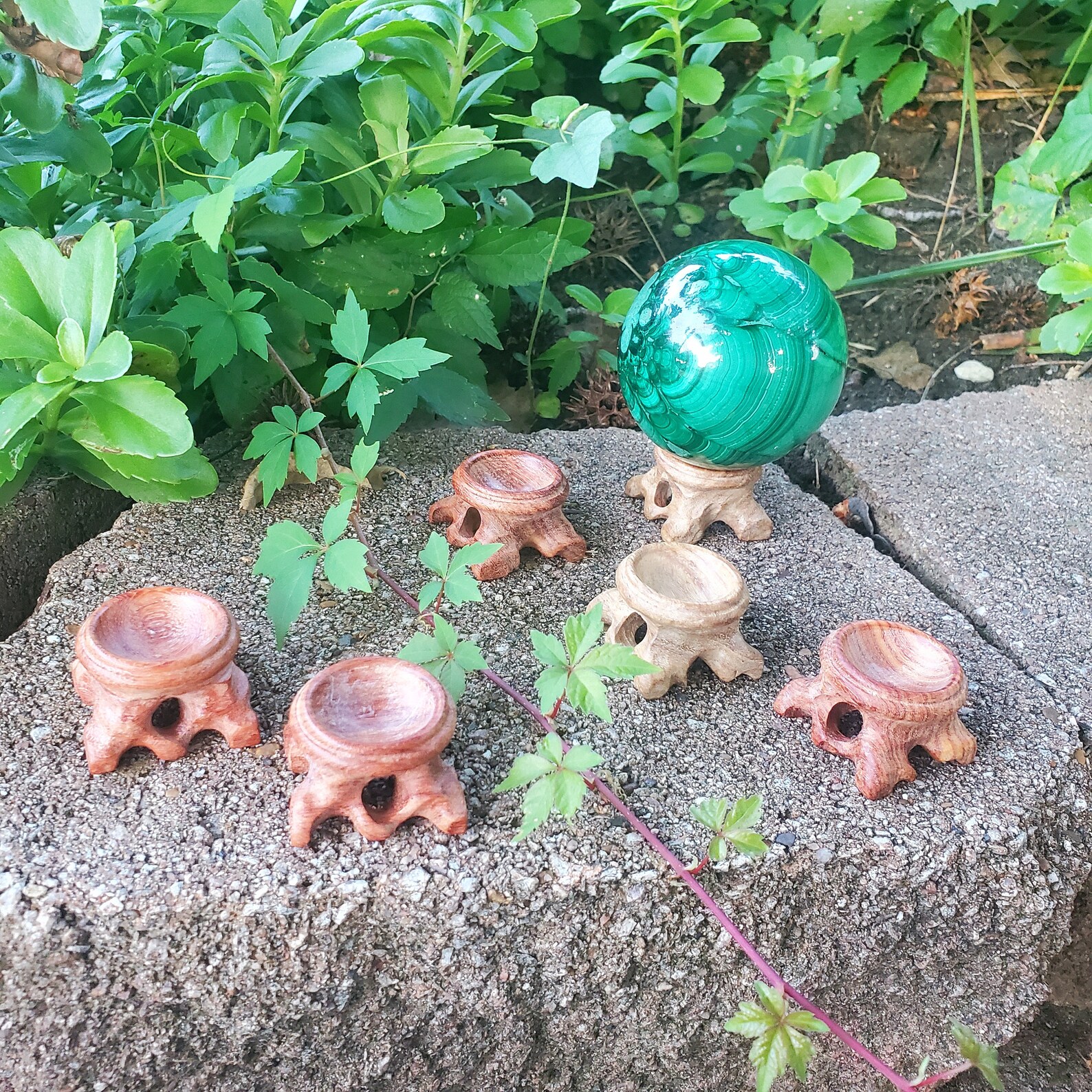 Wooden Sphere Display Stand small Etsy