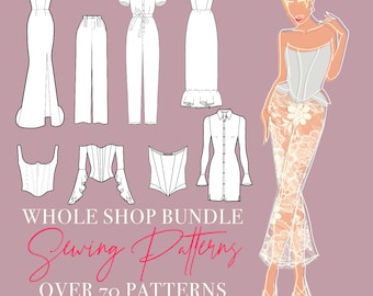 SEWING PATTERN BUNDLE - 97 Sewing Patterns for Women, Men and Children - Sewing Pattern Package