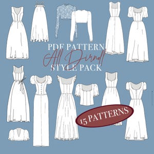 SEWING PATTERN BUNDLE - Dirndl Style Pack | Pdf Pattern Pack with 10 Dirndl Styles for the Oktoberfest |  A0, A4 and Letter