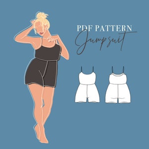 schnittmuster schnittmuster - sommer-jumpsuit schnittmuster in größe xxs-xxl digital pdf