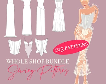 SEWING PATTERN BUNDLE - 126 Sewing Patterns for Women, Men and Children - Sewing Pattern Package
