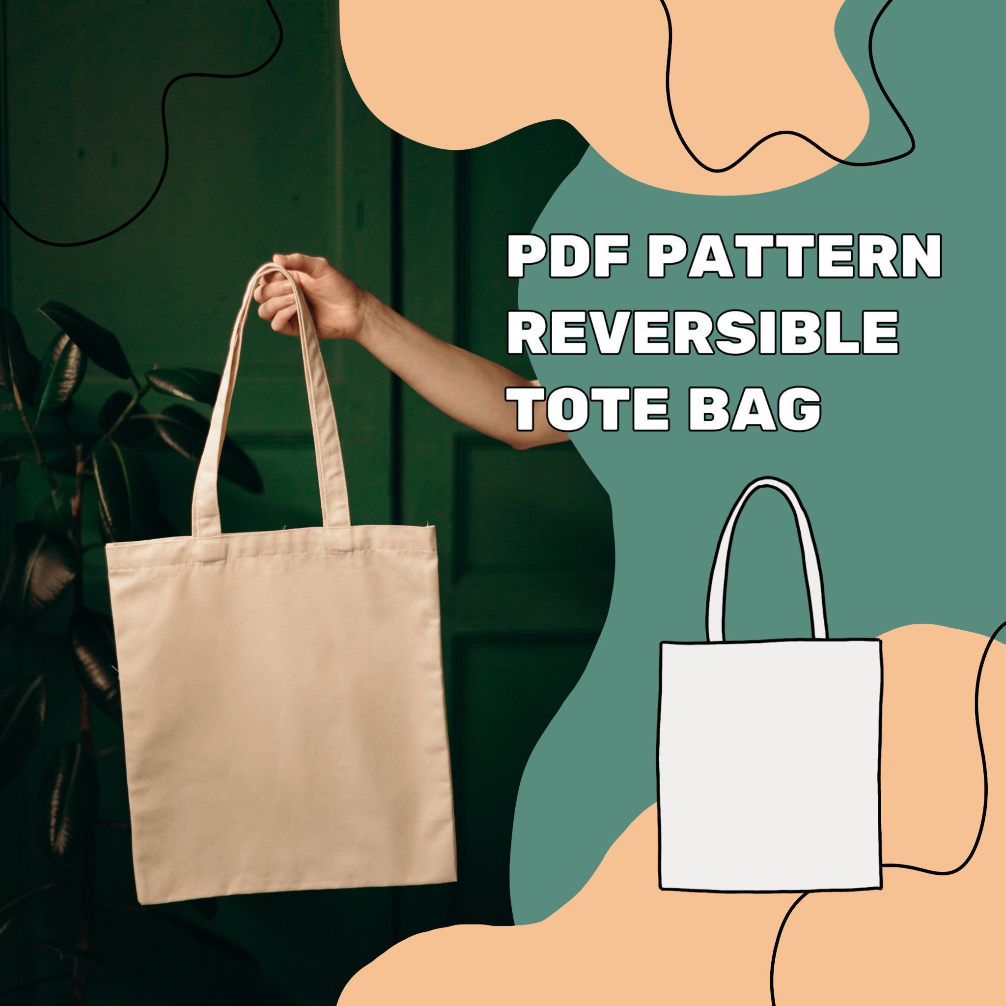 TOTE BAG PATTERN Tote Bag Sewing Pattern Pdf Reversible Etsy