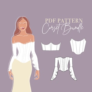 CORSET PATTERN BUNDLE - Corset Top Sewing Pattern including 4 Sewing Patterns for Women - Eu Size 32-44/ Us size xxs-L - instant download