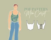 MEN'S CORSET Pattern // Pdf Sewing Pattern Corset Top for Male // Eu Size 44-58/ Us size xxs-xl