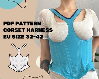 PATTERN: Underbust Corset Harness Sewing Pattern PDF | Instant Download | EU Size 32 - 42 | Grunge Sewing Pattern