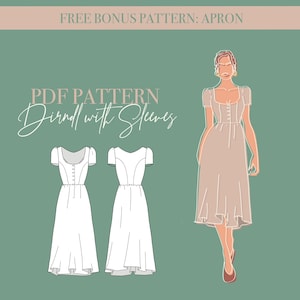 DIRNDL PATTERN With 2 Sleeves Options - Traditional Dirndl with Wiener Seam - Size xxs-xxl | A0, A4 and Letter Format