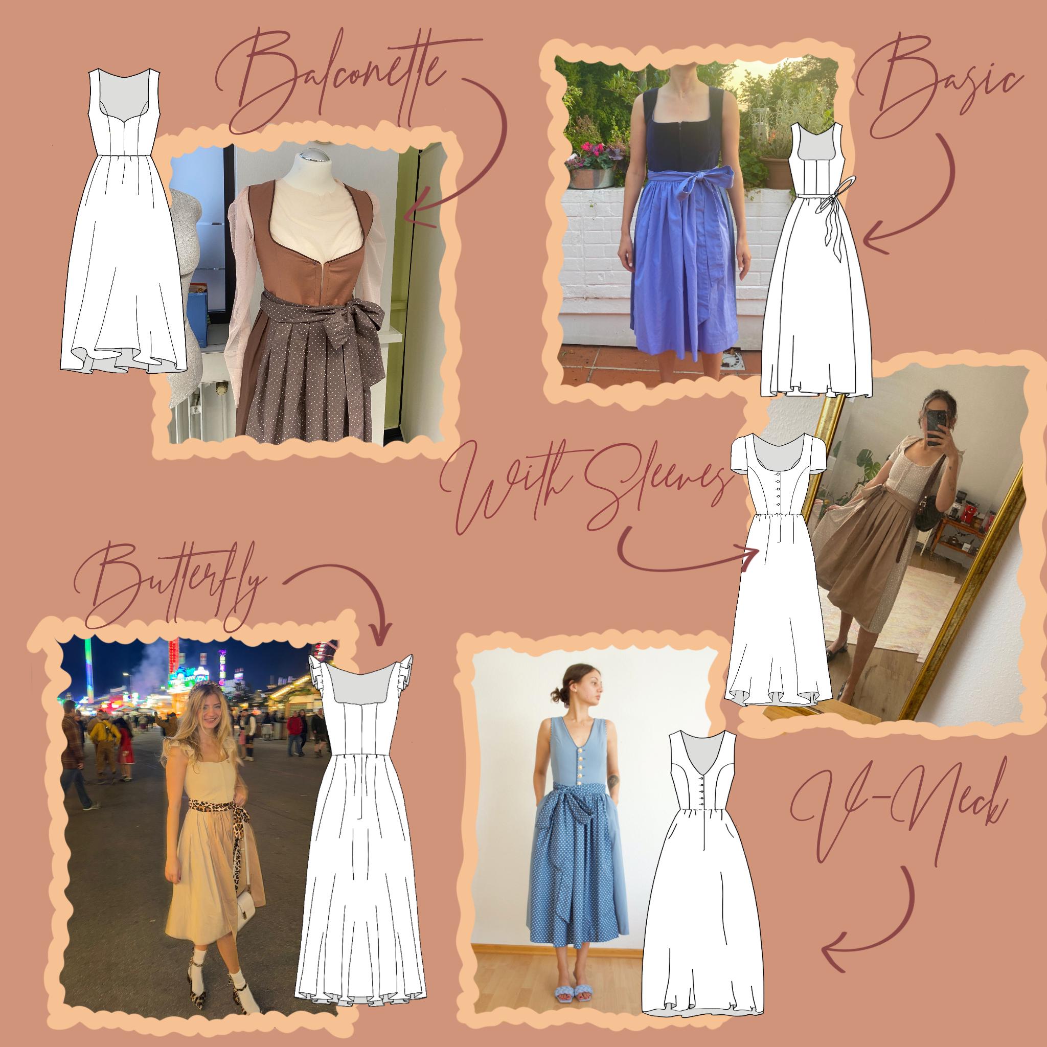 SEWING PATTERN BUNDLE - Dirndl Style Pack | Pdf Pattern Pack With 5 ...