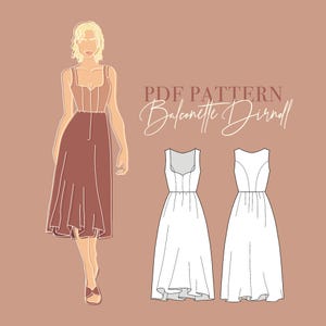 DIRNDL PATTERN - BALCONETTE Style Bodice with Zipper option- Eu Size 32-48/ Us Size xxs-xxl / + Apron Cutting Instructions