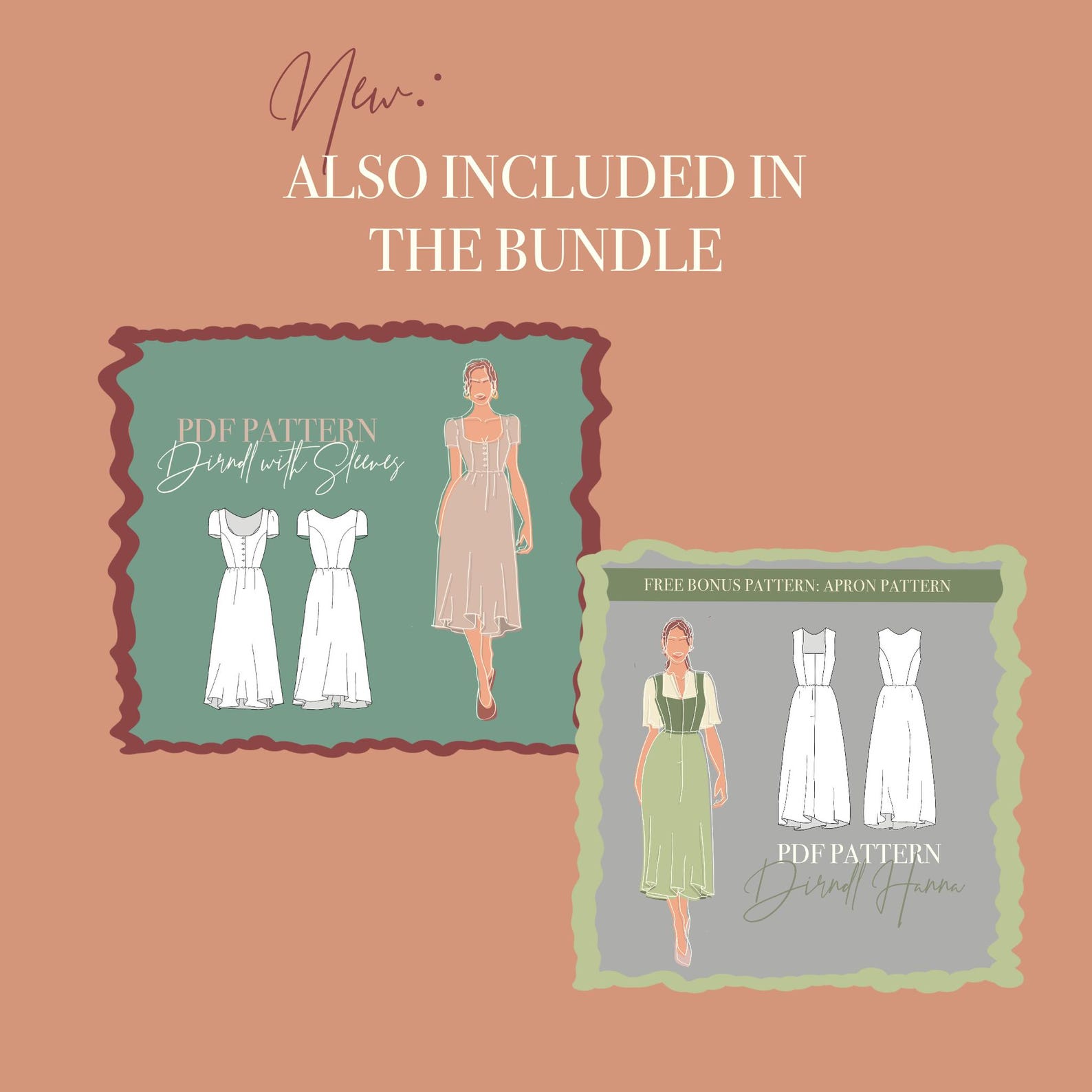 SEWING PATTERN BUNDLE - Dirndl Style Pack | Pdf Pattern Pack With 5 ...